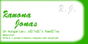 ramona jonas business card